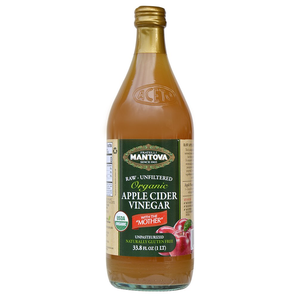 Mantova Organic Apple Cider Vinegar with Mother, 34 Fl Oz, USDA Certified, All Natural Ingredients, Versatile Pantry Essential