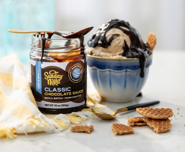 Sunday Night Classic Chocolate Sauce - Luxury Chocolate Gift, Dairy Free, Gluten-Free, Pure Clean Ingredients, No Preservatives - 10Oz