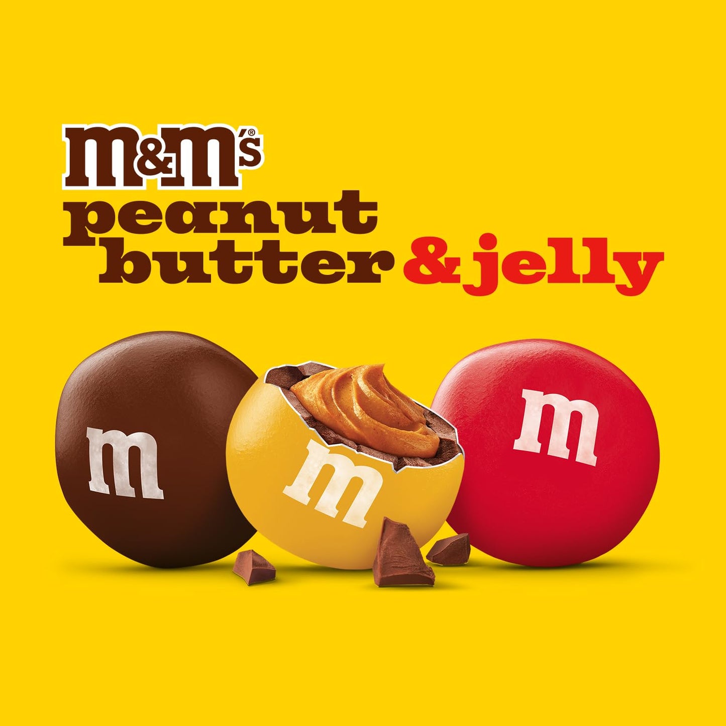 M&Ms Peanut Butter & Jelly Candy Bulk Box, 1.63 Oz Single Size Bags (Pack Of 24)