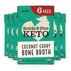 Kettle And Fire Coconut Curry & Lime Chicken Bone Broth, Keto, Paleo, And Whole 30 Approved, Gluten Free, High In Protein And Collagen, 6 Pack
