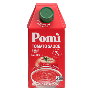 Pom Tomato Sauce - Made from 100% Fresh Italian Tomatoes - 17.64oz Carton (Pack of 12)