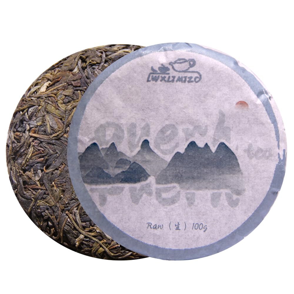 LWXLJMJZC-2021yr Raw Puerh Tea Cake Sheng (uncook) Pu-erh Natural Yunnan Puer Tea-3.53oz