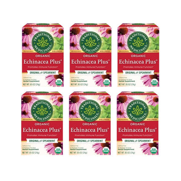 Traditional Medicinals Organic Echinacea Plus Seasonal Tea, 16 Tea Bags (Pack of 6)