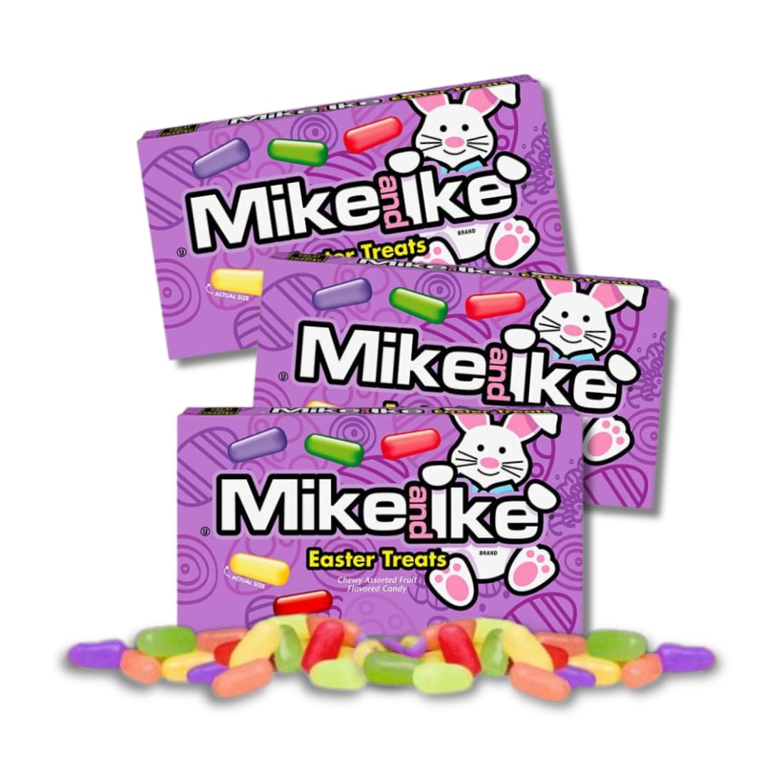Mike & Ike - Gift Packs Of 3, 4.25 Oz. Theater Boxes By Lyzas Sweets &   - Easter  , Limited Edition