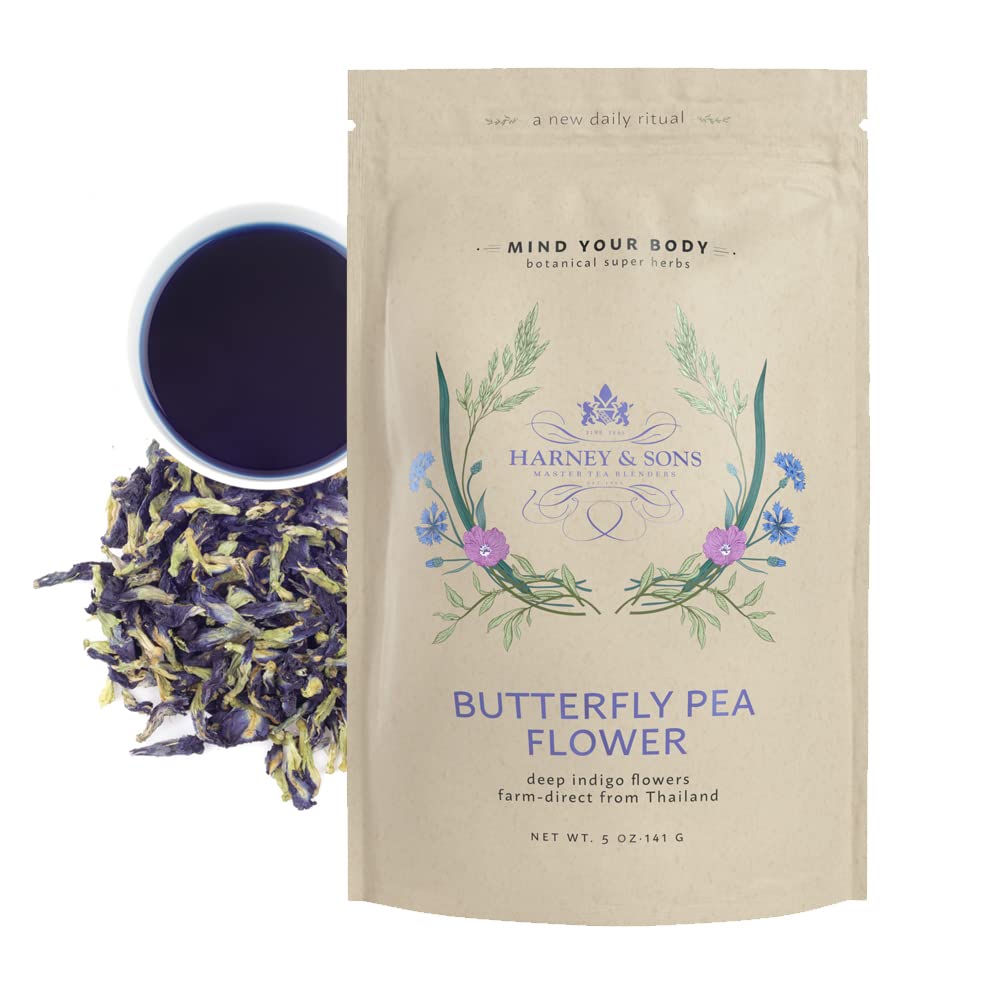 Harney & Sons Butterfly Pea Flower Tea  5Oz Bag Of Bright Blue Dried Butterfly Flower From Thailand