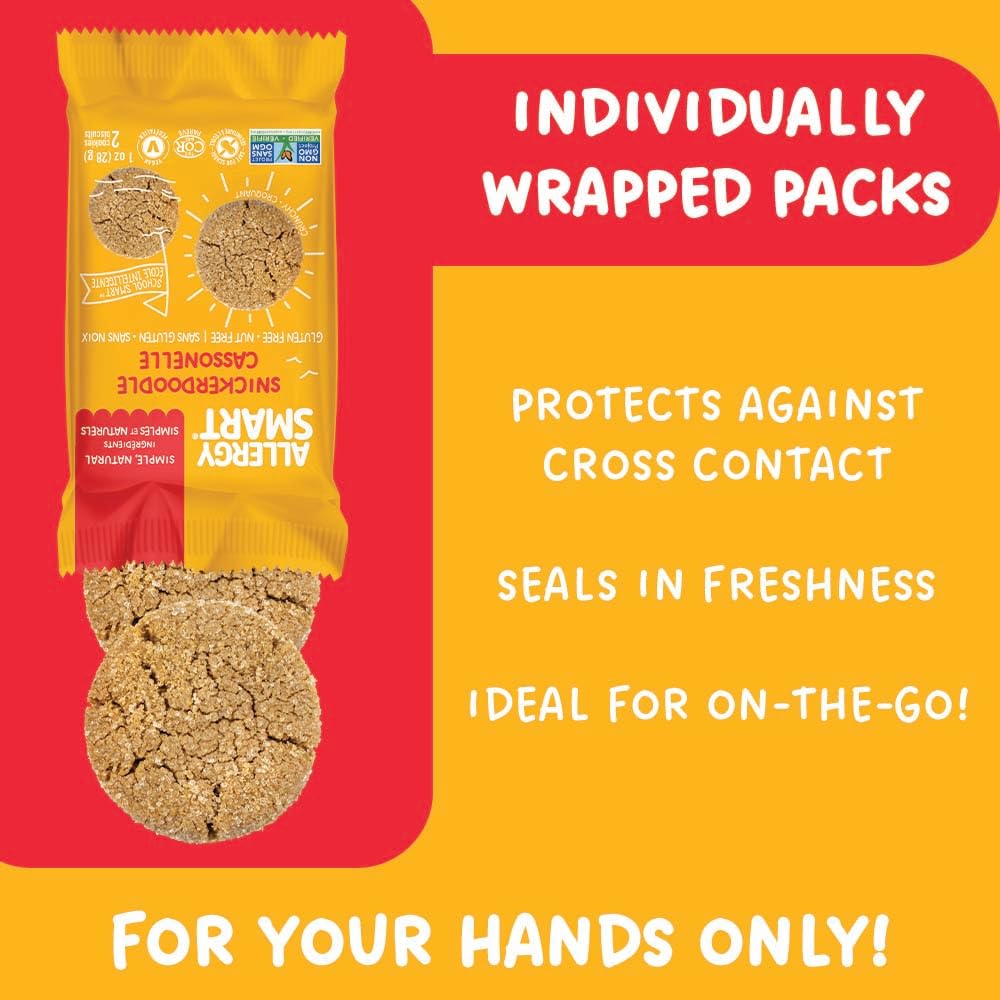 Allergy Smart Crunchy Vegan Cookies - Gluten Free, Nut Free, Egg Free, Soy Free, Dairy Free - 10 (1oz) 2 Packs