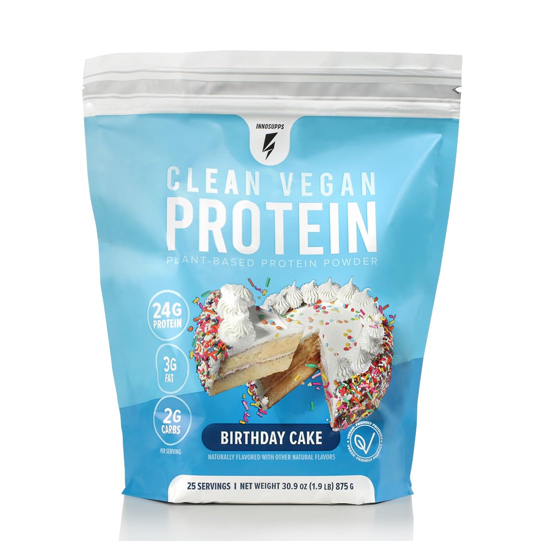 InnoSupps Clean Vegan Protein - Plant Based, Vegan, No Artificial Sweeteners, No Gluten, No Dairy. Lactose Free, Low Carbs, Low 
