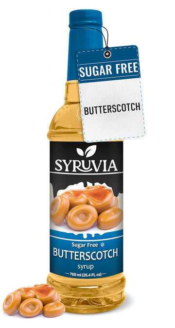 Syruvia Sugar-Free Butterscotch Coffee Syrup - 25.4 fl oz Premium Coffee Flavoring Syrup. 0 Calories, Kosher, and Gluten-Free. I