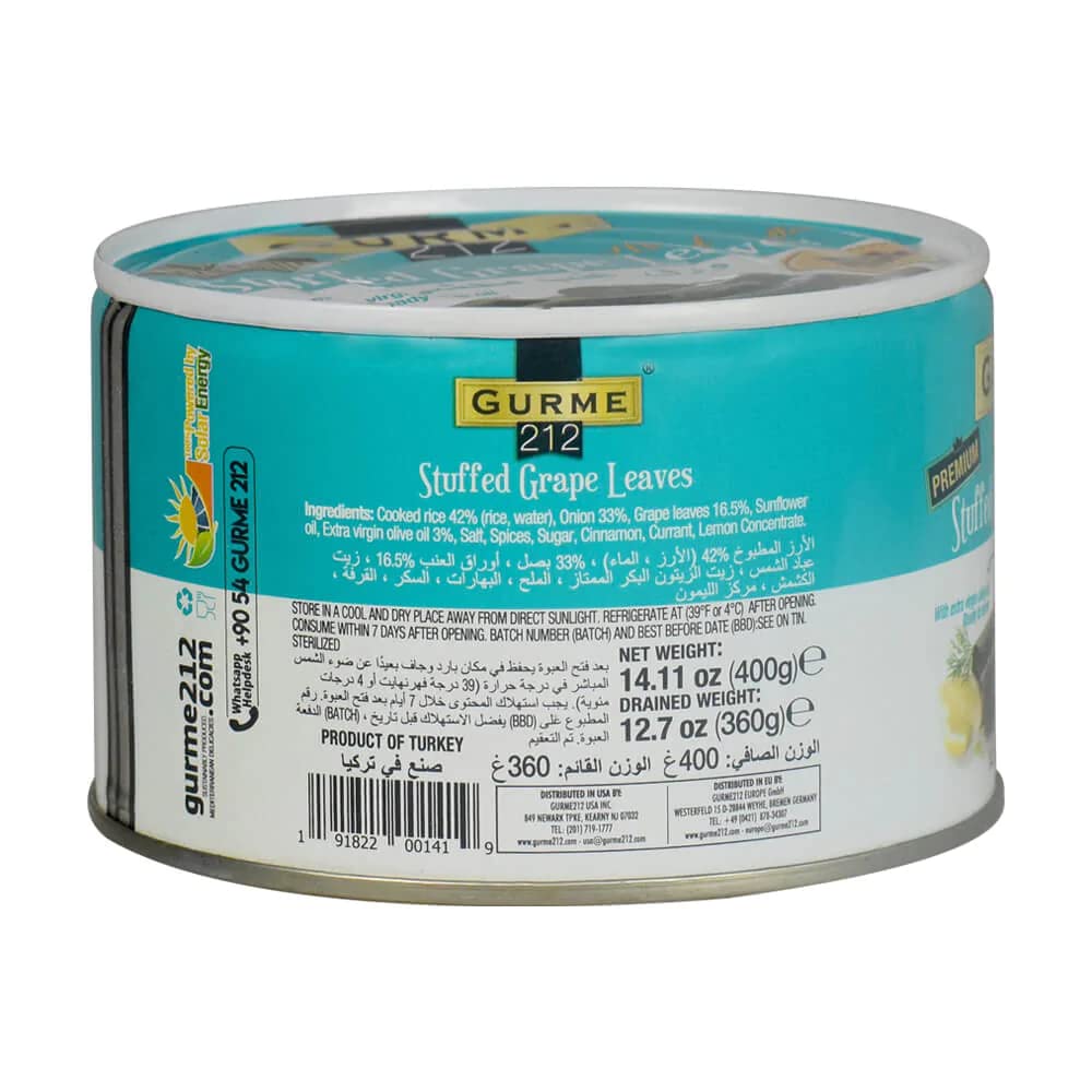 Gurme212 Premium 14 Oz Stuffed Vine Leaves (Dolmades)