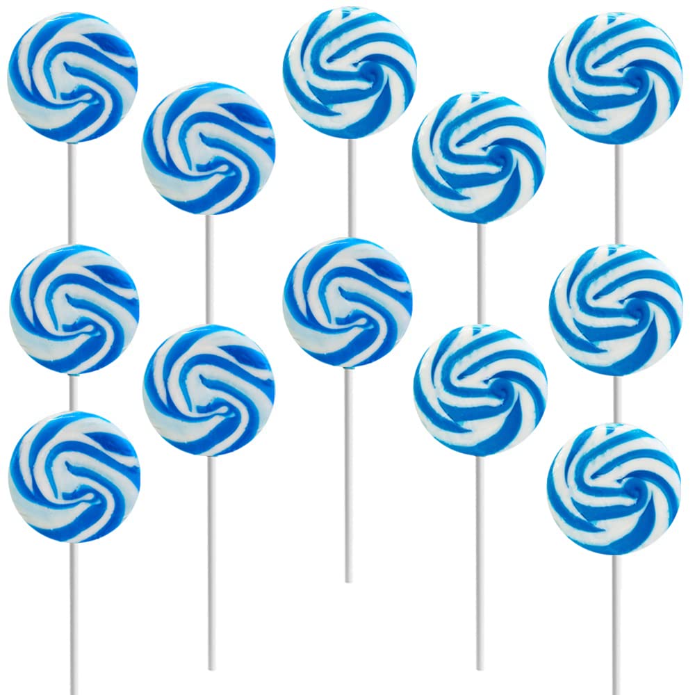 Fruidles Blue Swirl Lollipop Candy, Mixed Fruit Flavor, 12 Count, Individually Wrapped