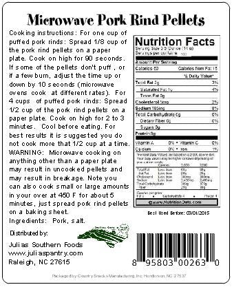 Carolina Gold Nuggets Microwave Pork Puffies Pork Rinds, Original, 5 Lb