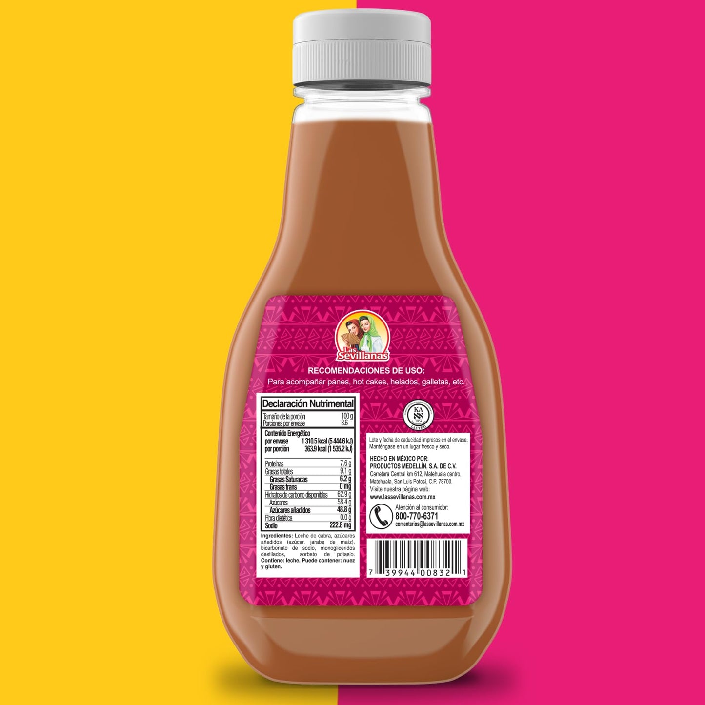 Las Sevillanas Sweet Dulce De Leche Squeeze Bottle - Traditional Mexican Cajeta Made With Goats Milk - Sweet & Lactose-Friendly