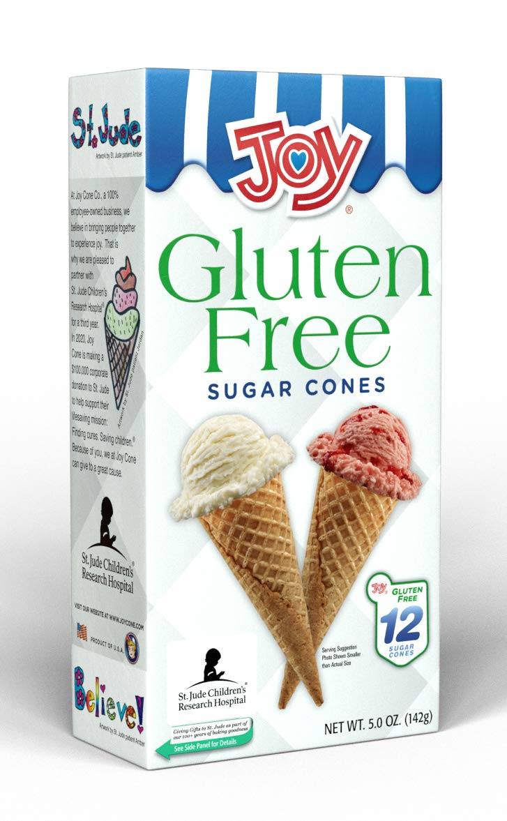 Joy Gluten Free Sugar Cones - 8 Pack, Medium Size, Ideal for Ice Cream Treats