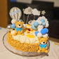 Laventy 17 Pcs Luxury Blue Teddy Bear Cake Decoration Baby Boy Baby Shower Birthday Party Supplies