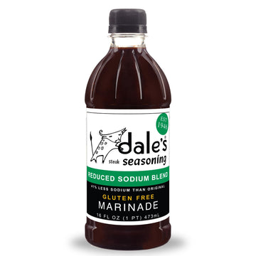 Dale's Reduced Sodium Steak Seasoning and Marinade | (1) 16 oz Bottles | Our Award Winning Steak Sauce and Marinade is Cholester