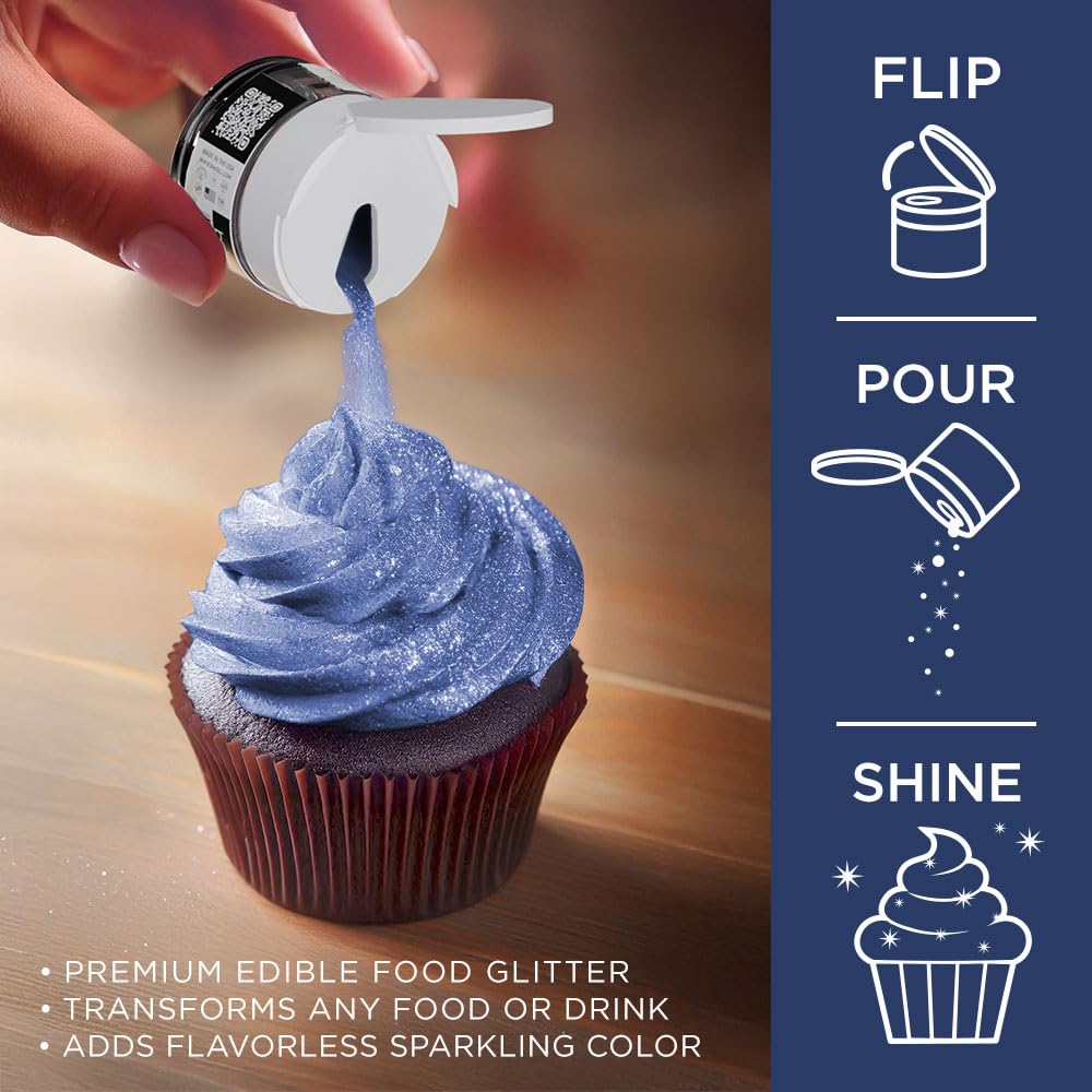 Bakell - Navy Blue Tinker Dust (5G, 1X Jar) Edible Glitter For Food, Desserts, And Beverages!