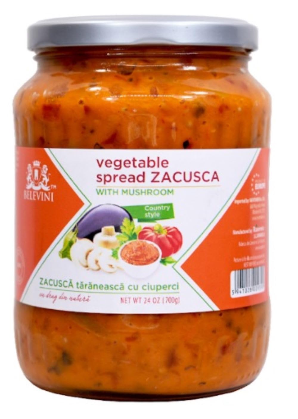 Belevini Zacusca Vegetable Spread with Mushrooms 700g 24Oz