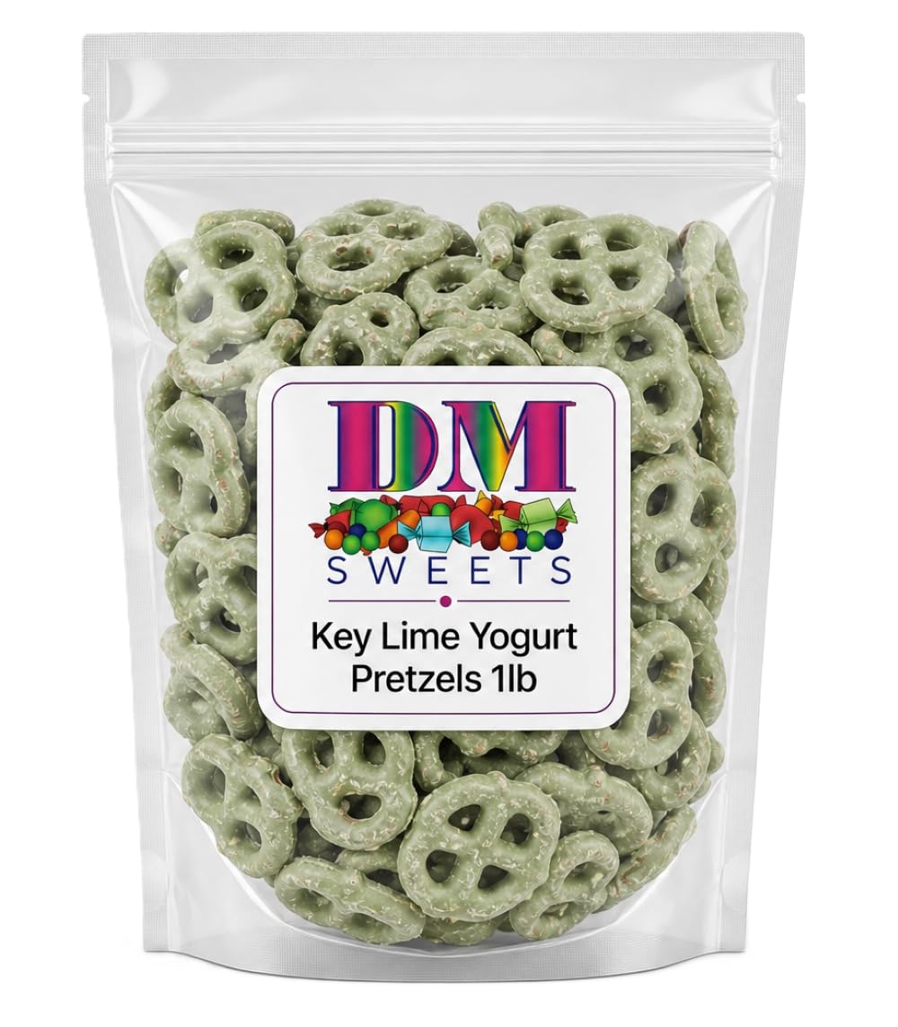 Key Lime Yogurt Covered Pretzels - 1 lb Resealable Bag | Sweet & Tangy Crunchy Snack | Gourmet Yogurt-Dipped Pretzel Treats | Pe