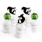 Big Dot of Happiness Dessert Cupcake Toppers - Woodland Skunk - Set of 24 - Plastic - Black, Green, White - Model BD4286dt