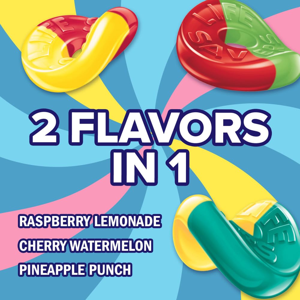 LIFE SAVERS Gummies Collisions 2 Flavors in 1 Soft Chewy Fruit Gummy Candy  4.6 Oz  Bulk Candy Pack of 12
