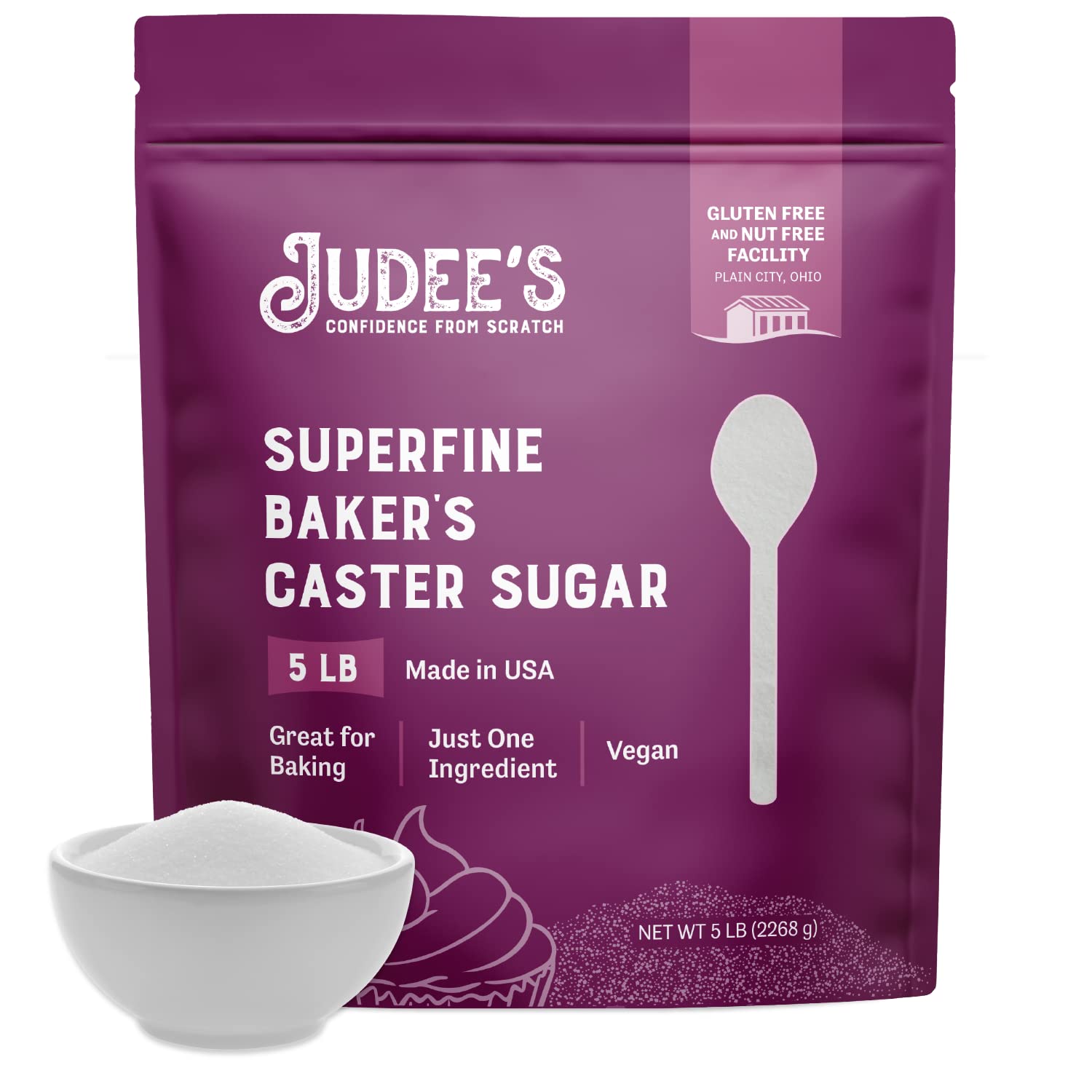 Judee'S 8 Pack Superfine Caster Sugar - 5 Lbs (40 Lbs Total) - Delicious And 100% Gluten-Free - Bakers Sugar For Homemade Treats