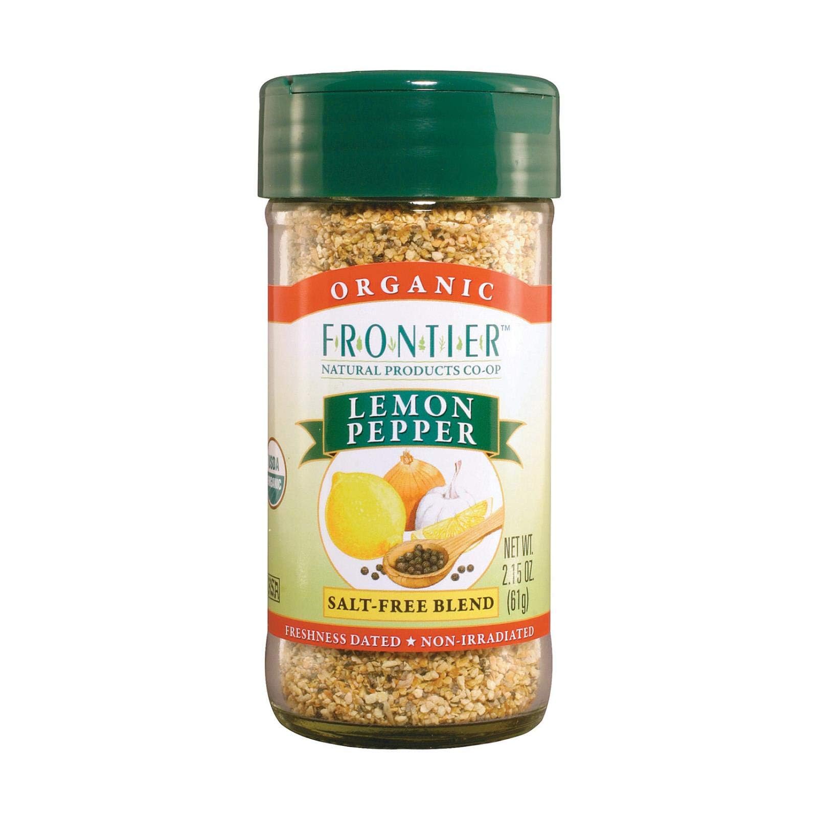 Frontier, Salt Free Organic Seasoning Lemon Pepper, 2.5 Oz