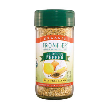 Frontier, Salt Free Organic Seasoning Lemon Pepper, 2.5 Oz