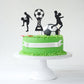 PEUTIER 24pcs Soccer Cupcake Toppers Glitter Soccer Ball Picks for Birthday Party - Black - Model 20012 - Paper