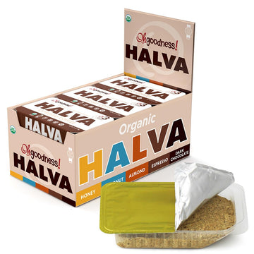 Organic Ohgoodness! Honey Halva - Case Of 12 - Only Three Simple Ingredients, Melt-In-Mouth Snack & Dessert, Honey Sweetened Tre