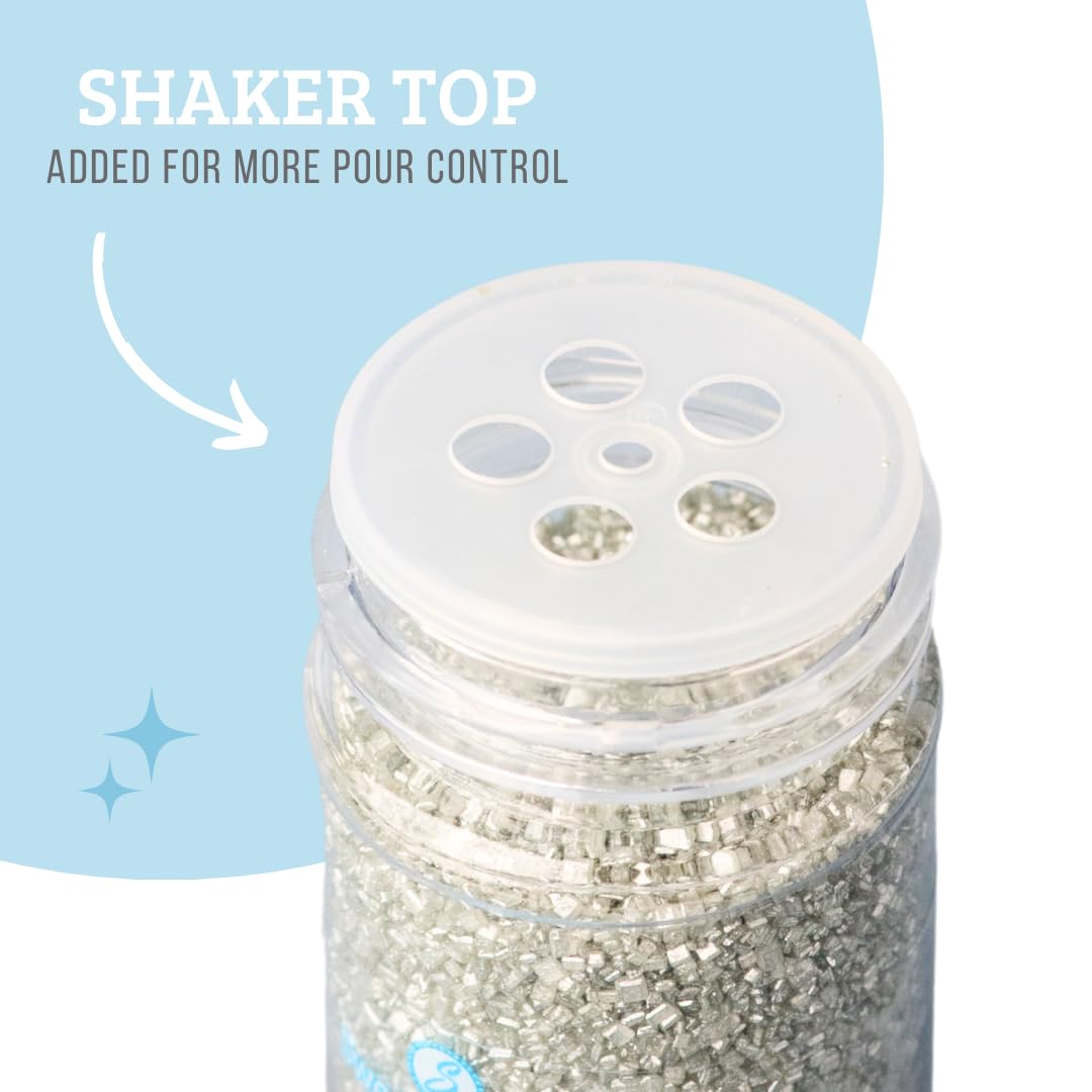 Sweets Indeed Edible Sprinkle Sugar Mix, Silver, 5 oz, Perfect for Cake Decorations, Baking, Ice Cream, Cookies, Cupcake Topper