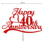 40Th Anniversary Cake Topper Red Glitter, 40 Wedding Anniversary Party Decoration Ideas, Premium Quality, Sturdy Doubled Sided G