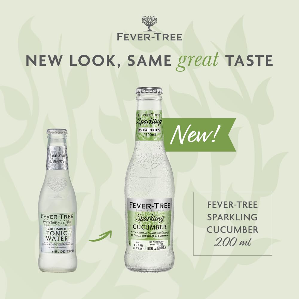 Fever-Tree Cucumber Tonic Water - Premium Mixer - 6.77 Fl Oz (Pack of 24)