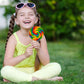 Jumbo Rainbow Swirl Lollipop, Mixed Fruit Flavor, Individually Wrapped, 4'' Inch Sucker (24-Pack)