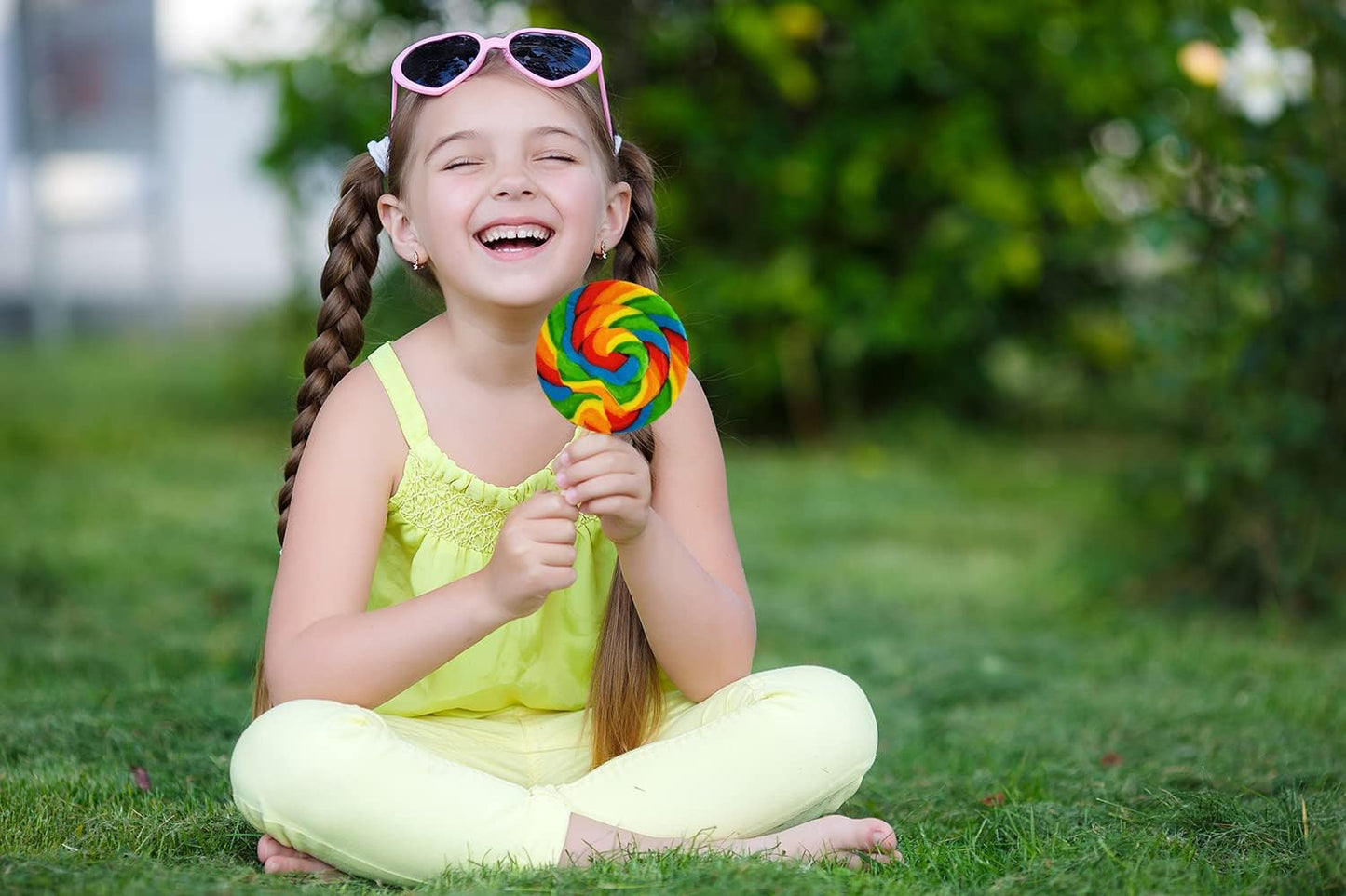 Jumbo Rainbow Swirl Lollipop, Mixed Fruit Flavor, Individually Wrapped, 4'' Inch Sucker (48-Pack)