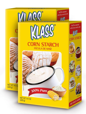 Klass Corn Starch 100% Pure 1.76 Pounds - 0% Calories 0% Total Fat & Sugar Free (28.2 Oz Pack Of 2)