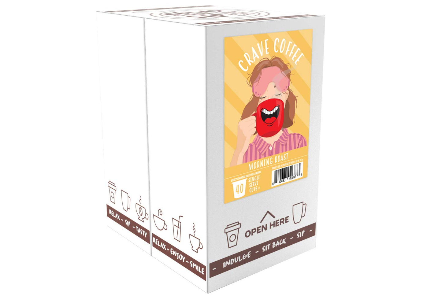 Crave Beverages Morning Roast Light Roast Coffee Pods for Keurig, 40 Count