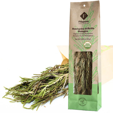 Organic Dried Rosemary Sprigs, 25 g (0.88 oz), Rosemary Stems, Fresh Grown in the Mountains of Sicily, Italian , Sicilian Rosema