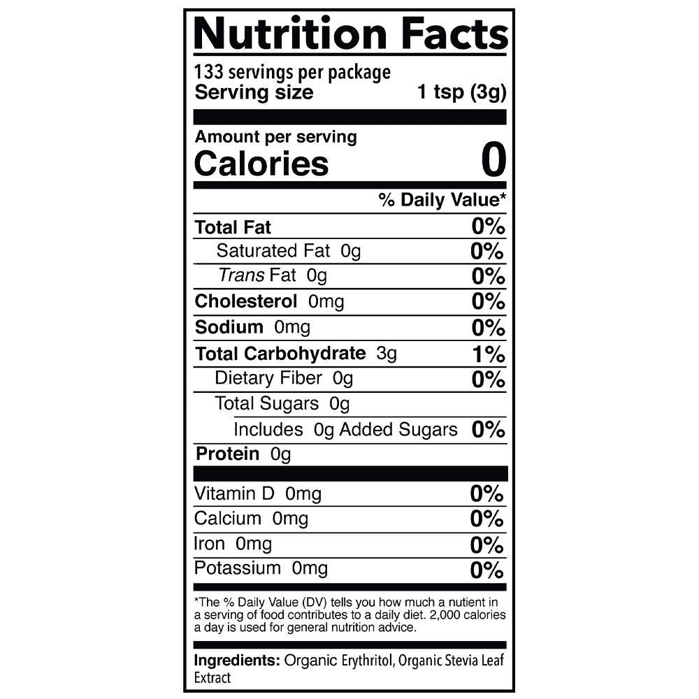 SweetLeaf Organic Better Than Sugar Sweetener - Sugar Substitute with Stevia & Erythritol, Use for Frosting, Baking, or Coffee,