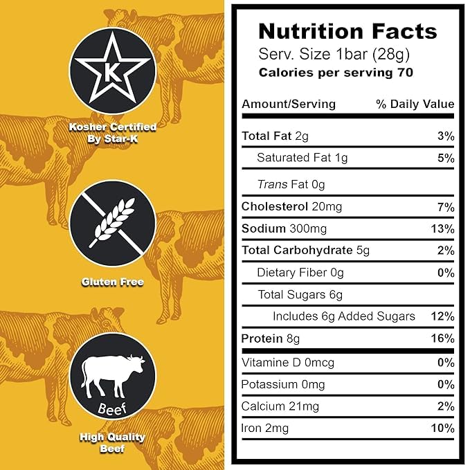 Premium Aufschnitt Beef Bars - High Protein Snack, Island Teriyaki Flavor, 24 Count, Keto Friendly, Kosher, Halal