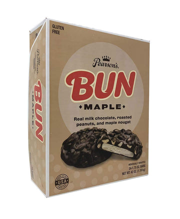 Pearson'S Maple Bun Cluster Bar | Roasted Peanuts, Real Milk Chocolate, And Maple Nougat | Pack Of 24 |Individually Wrapped