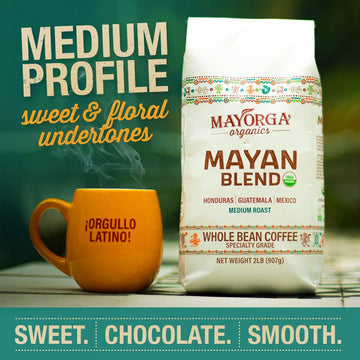 Mayorga Dark Roast Coffee Gift Pack Of 3, 12 Oz Bags- Mayan Blend, Cubano Roast And Muy Macho - 100% Arabica Caf   Whole Coffee