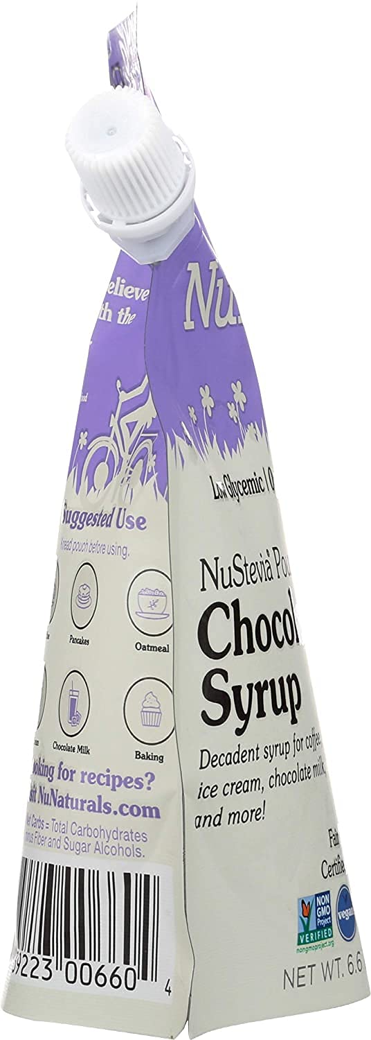 Nunaturals Nustevia Pourable Chocolate Syrup Pouch, 6.6 Fz