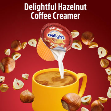 Delight Coffee Creamer Hazelnut Cups, 48 Pieces Of Individual Coffee Creamers Singles, Ideal For Hot And Iced Coffee, Lattes, Ca
