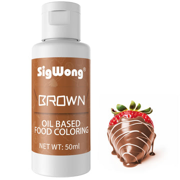 Oil Based Food Coloring for Chocolate - 50ml Brown Upgraded Edible Oil Based Food Dye for Cake Decorating, Baking, Candy Melts, 