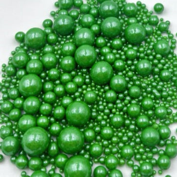 Gevog 1 Bottle Green Pearls Sprinkles Mixing Edible Cake Cupcake Sprinkles For Wedding Valentines Party Baking Cupcake Cookie Ic
