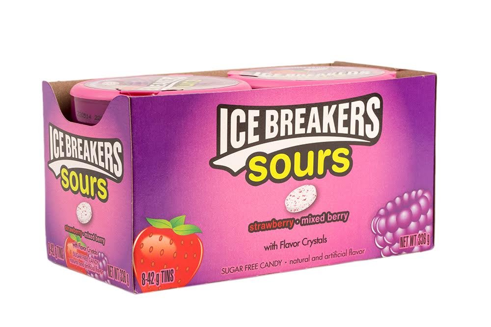 Ice Breakers Sours Strawberry-Mixed Berry 1.5 Oz Containers (Pack Of 8), 1.5 Ounce