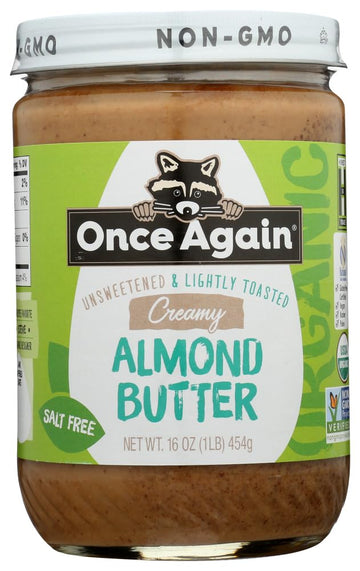 Once Again NUT BTTR ALMND LTLY TSTD ORG, 16 OZ, PK- 3