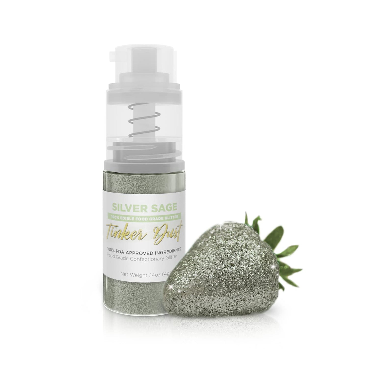 Bakell Edible Glitter - Silver Sage Tinker Dust, 4g Mini Spray Pump