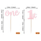Rssta i Cupcake Toppers 24 Pack Glitter for 1st Birthday Party Decorations, Pink, Model XM060-Pink, Paper Material
