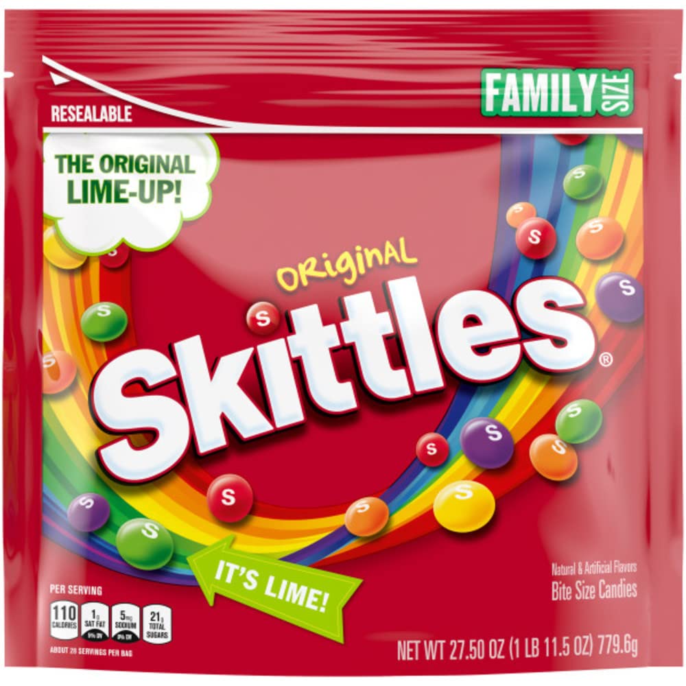 Skittles Original Chewy Candy Bulk Pack, Family Size Candy Bags, 27.5 Oz Bag (Pack Of 6) Bulk Bags, Box